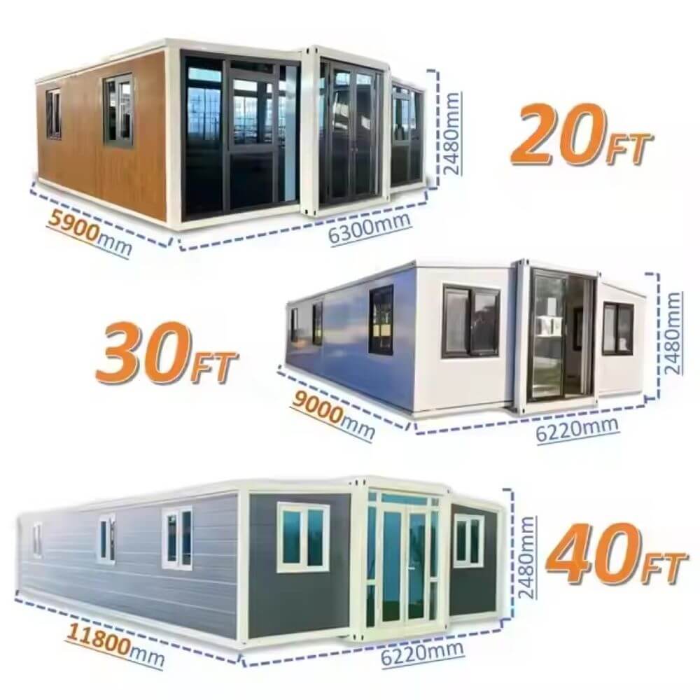 20ft 30ft 40ft expandable house