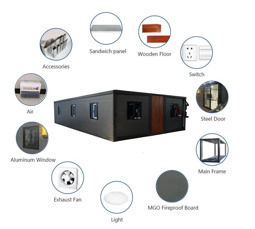 40Ft Luxury Expandable Container House 72 Sqm Mobile Home with Kitchen with Toilet Tiny Holiday Homes Portable Cabin Office - Image 6